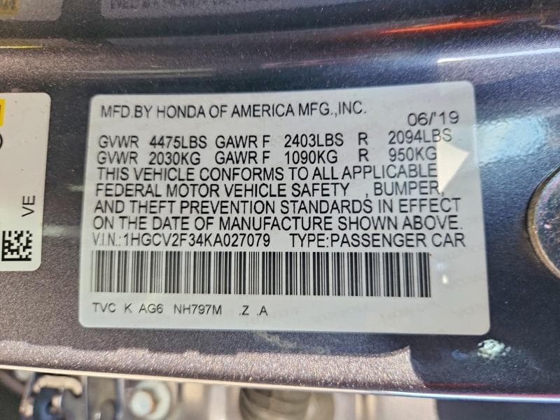 2019 HONDA ACCORD SPORT 12