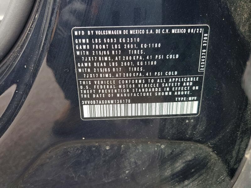 2022 VOLKSWAGEN TIGUAN S 13