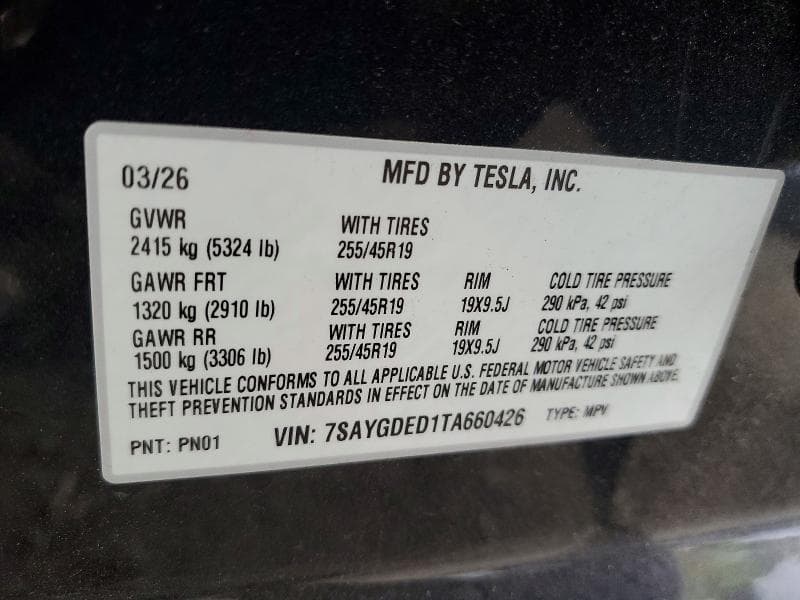 2026 TESLA MODEL Y 12
