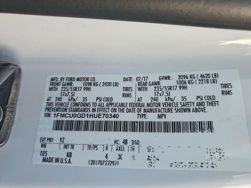 2017 FORD ESCAPE SE 14