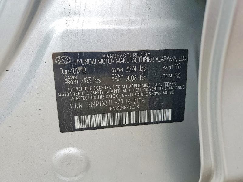 2018 HYUNDAI ELANTRA SEL 12