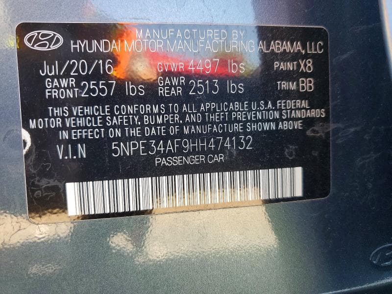 2017 HYUNDAI SONATA SPORT 12