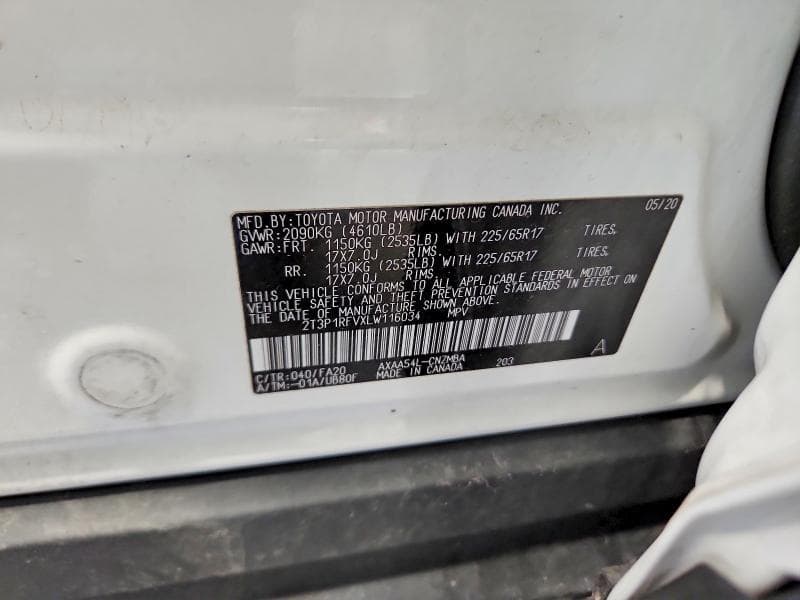 2020 TOYOTA RAV4 XLE 13