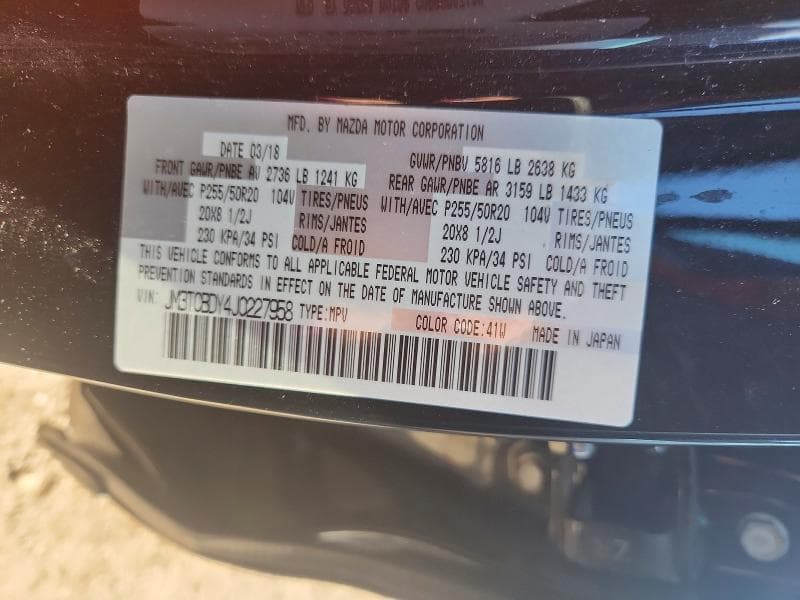 2018 MAZDA CX-9 GRAND TOURING 13