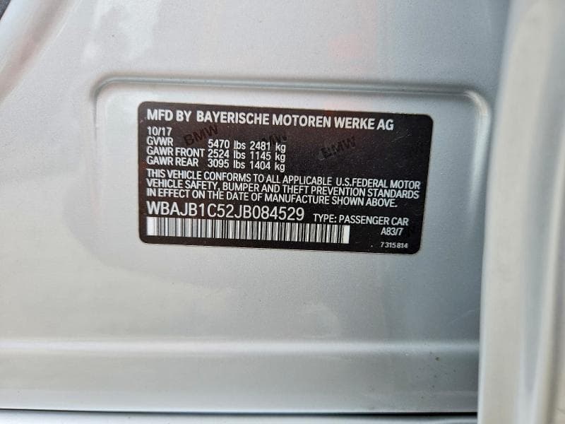 2018 BMW 530XE 12