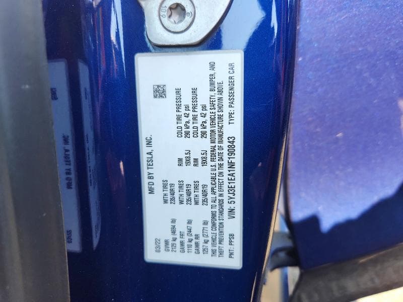 2022 TESLA MODEL 3 12