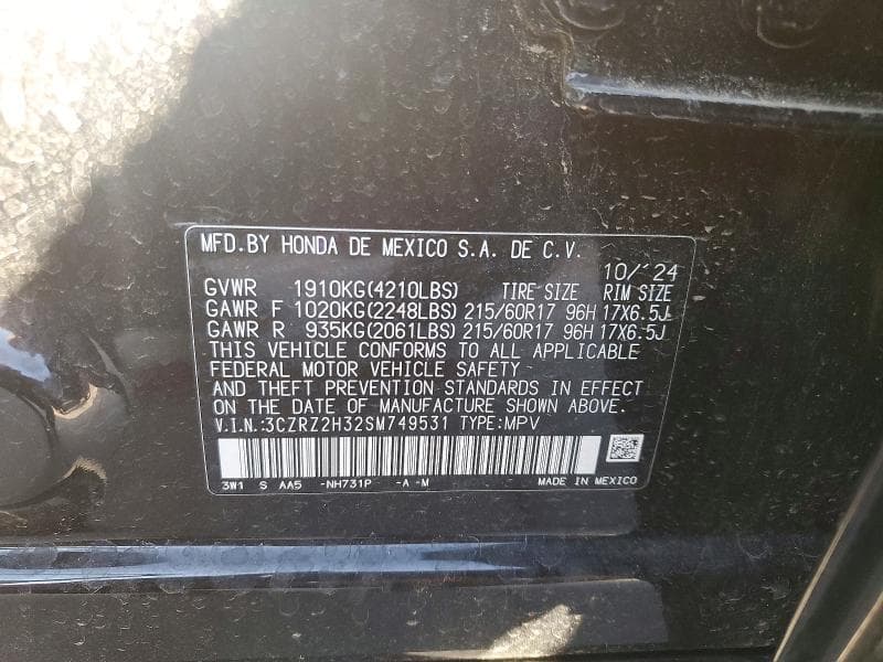 2025 HONDA HR-V LX 12