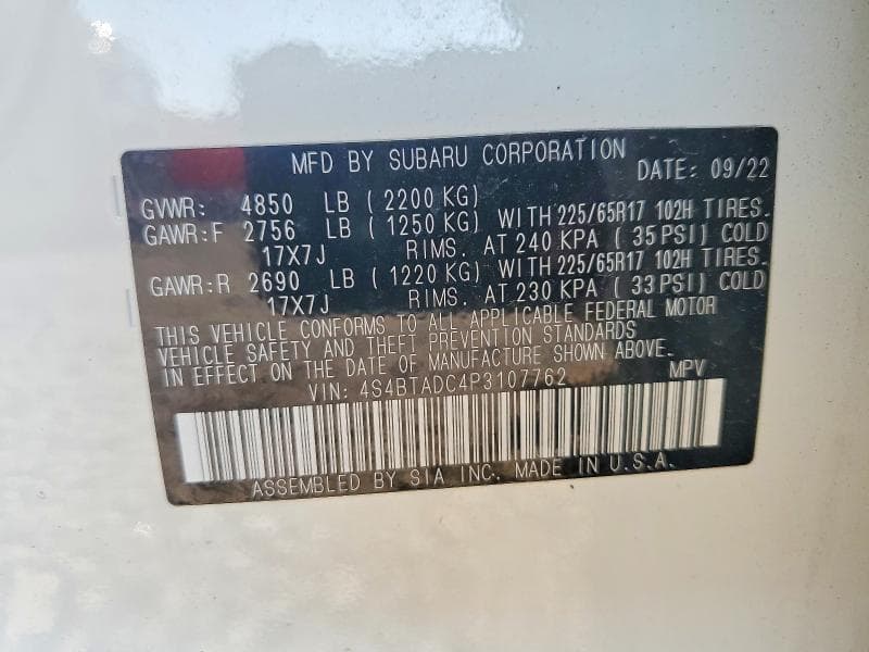 2023 SUBARU OUTBACK PREMIUM 13