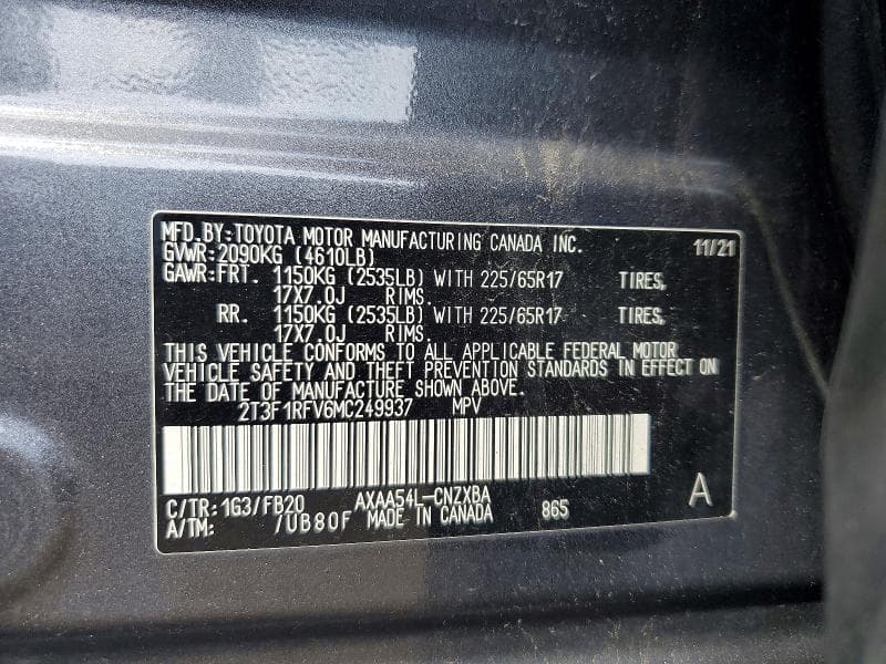2021 TOYOTA RAV4 LE 13