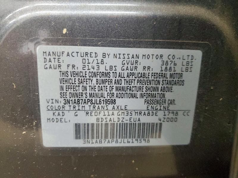 2018 NISSAN SENTRA SV 12