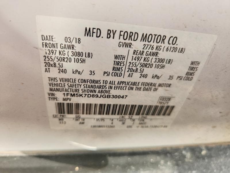 2018 FORD EXPLORER XLT 14