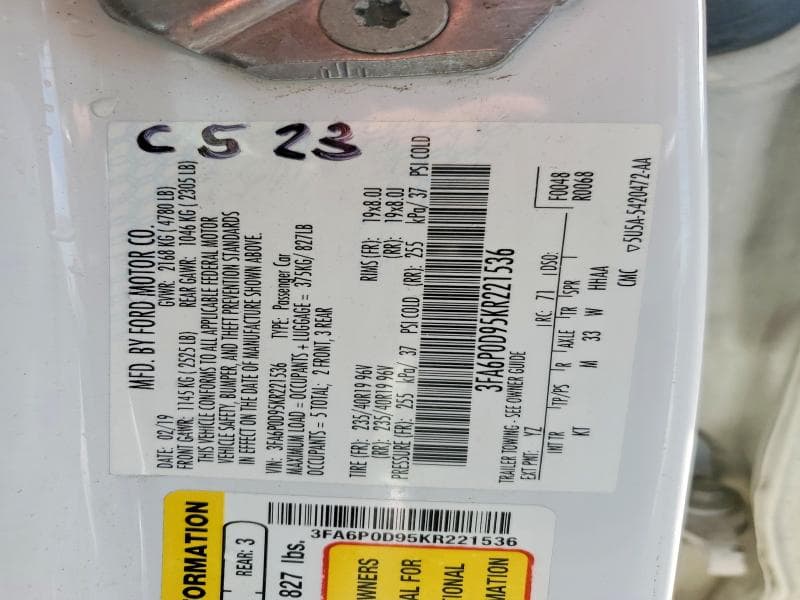 2019 FORD FUSION TITANIUM 12