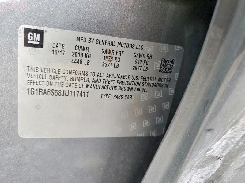 2018 CHEVROLET VOLT LT 12