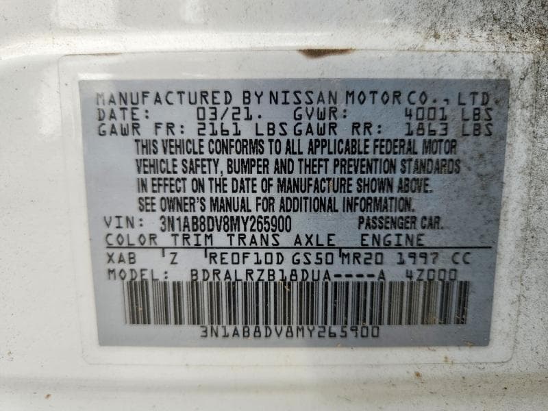 2021 NISSAN SENTRA SR 12