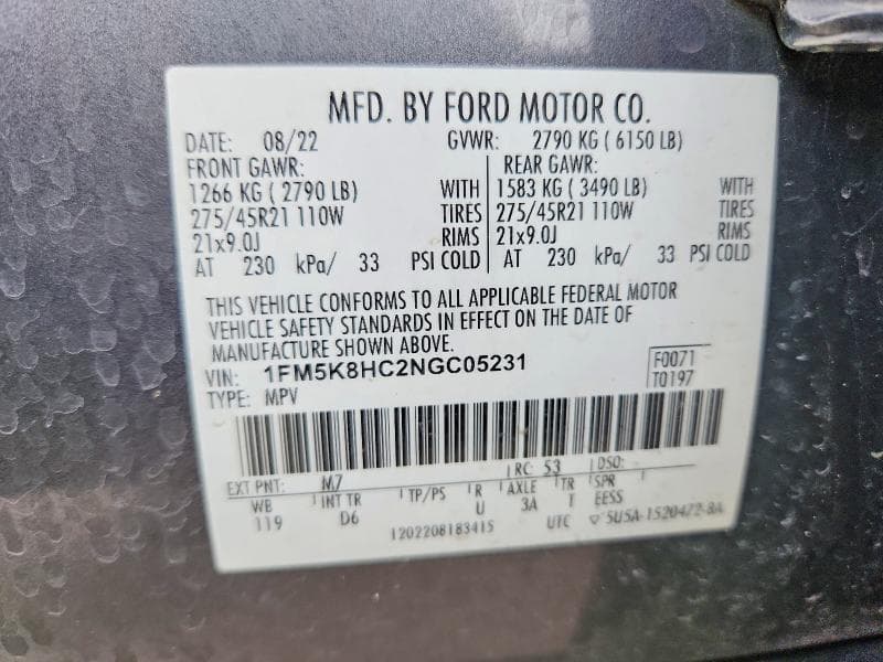 2022 FORD EXPLORER PLATINUM 12