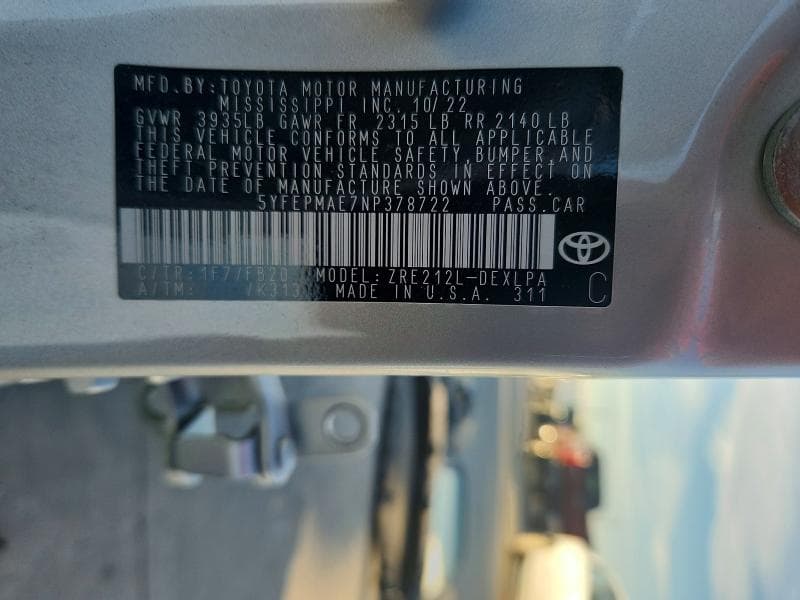 2022 TOYOTA COROLLA LE 13