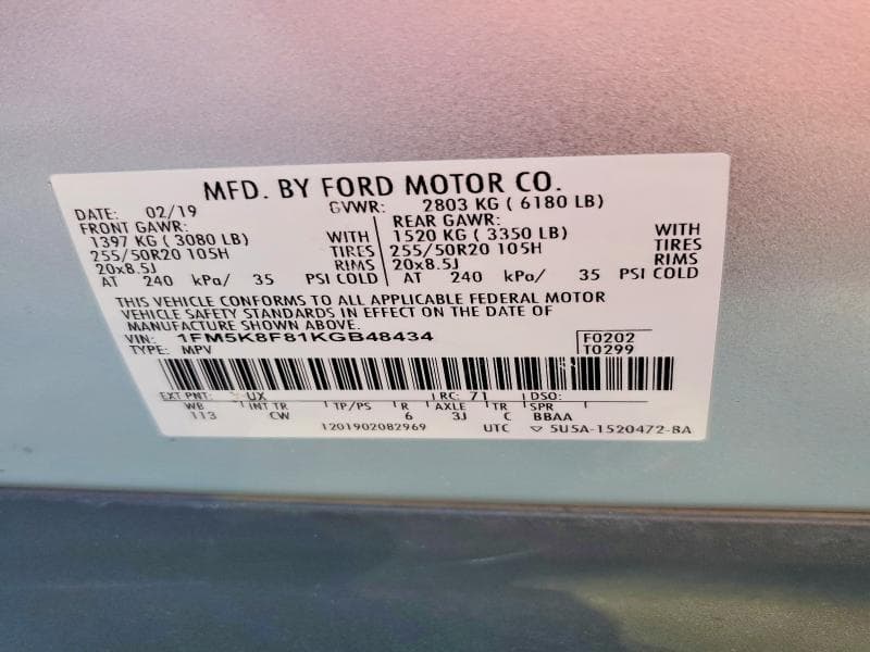 2019 FORD EXPLORER LIMITED 12