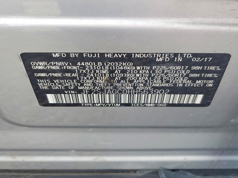2017 SUBARU FORESTER 2.5I PREMIUM 14