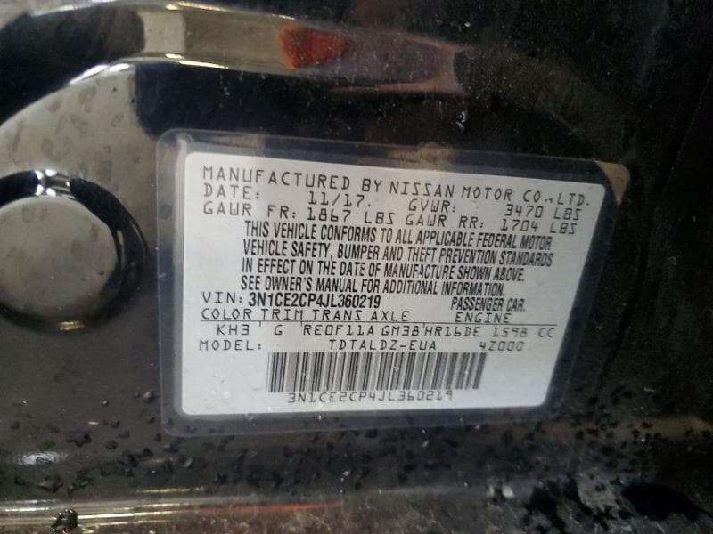 2018 NISSAN VERSA NOTE SV 12