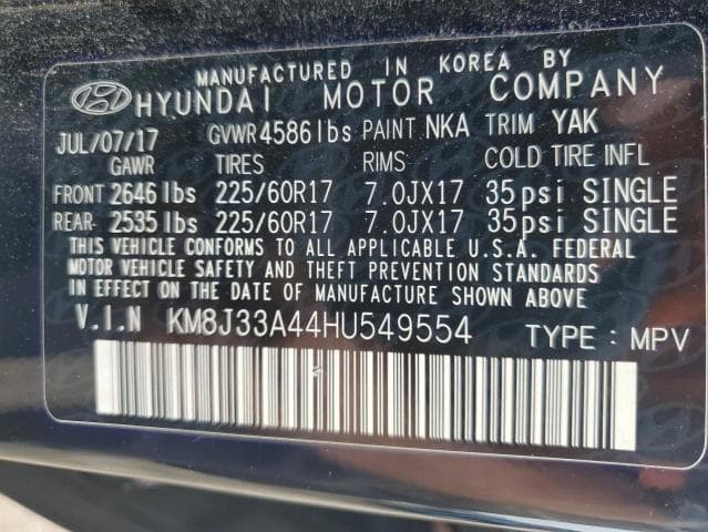 2017 HYUNDAI TUCSON LIMITED 14