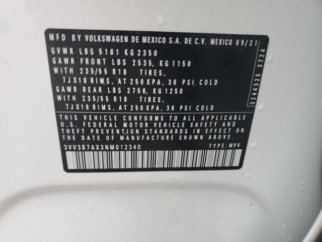 2022 VOLKSWAGEN TIGUAN SE 13