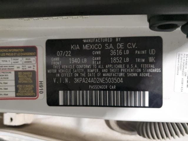 2022 KIA RIO LX 12