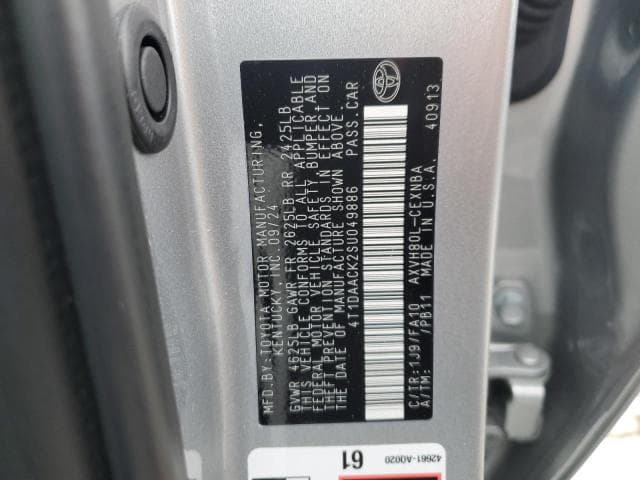 2025 TOYOTA CAMRY LE 12