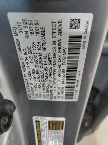 2017 HONDA CR-V EXL 12