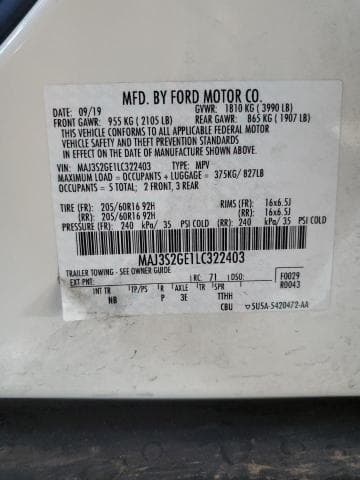2020 FORD ECOSPORT SE 14
