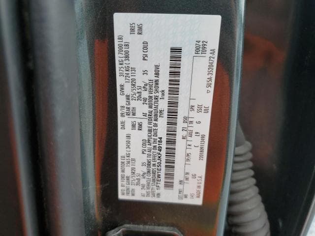 2018 FORD F150 SUPERCREW 12