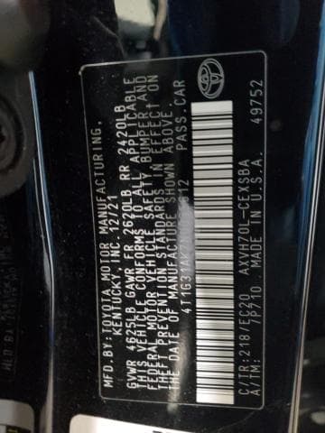2022 TOYOTA CAMRY NIGHT SHADE 12