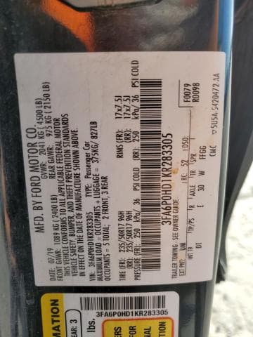 2019 FORD FUSION SE SE 12