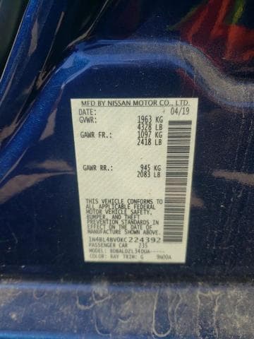 2019 NISSAN ALTIMA S 12