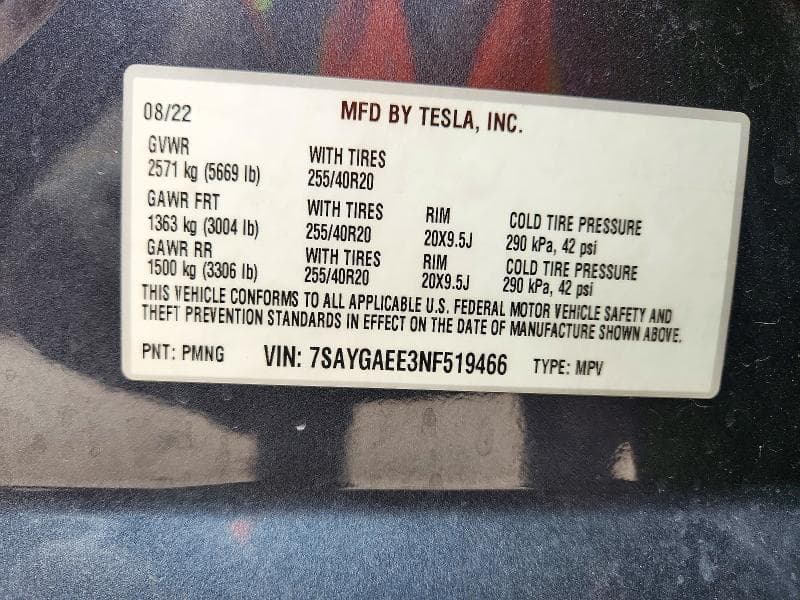 2022 TESLA MODEL Y 12