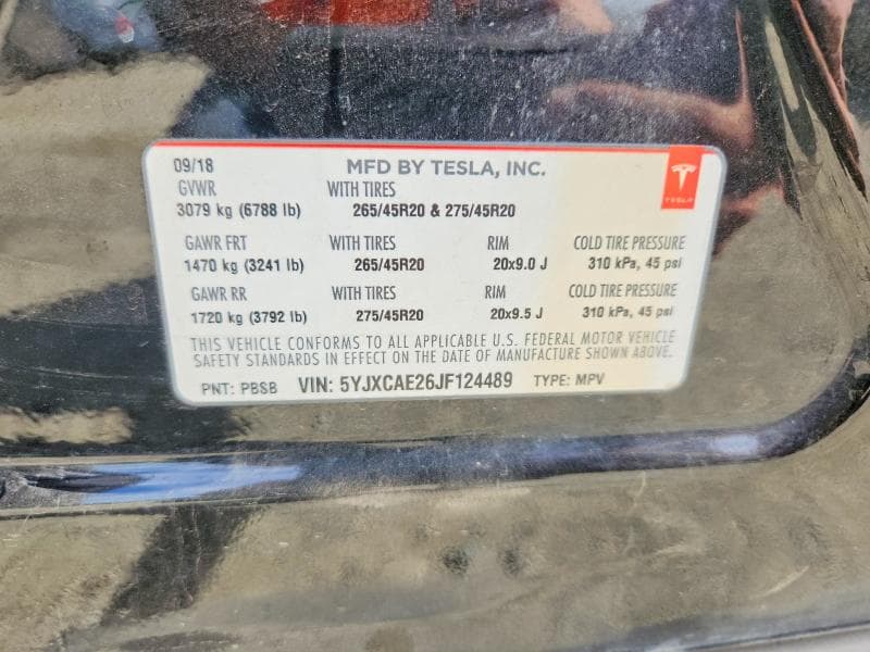 2018 TESLA MODEL X 13