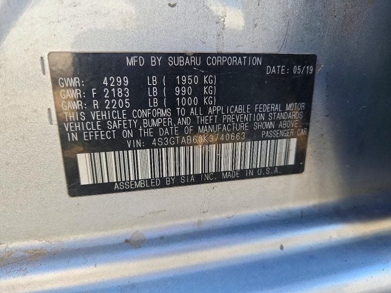2019 SUBARU IMPREZA 12