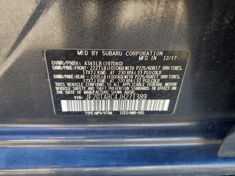 2018 SUBARU CROSSTREK PREMIUM 13
