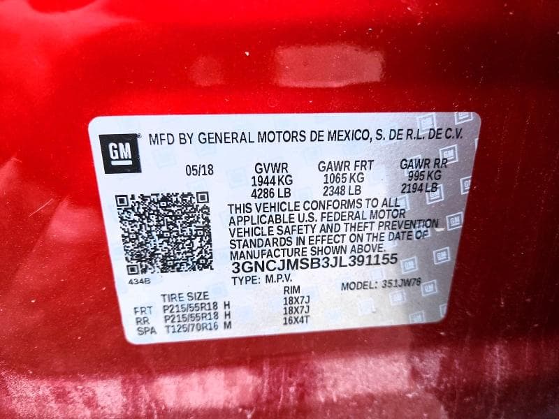 2018 CHEVROLET TRAX PREMIER 13