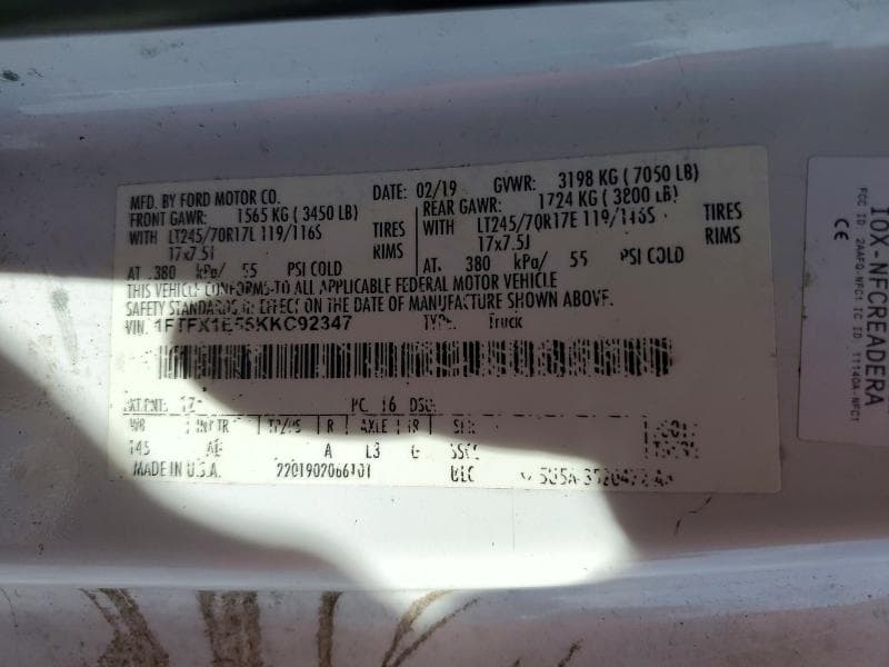 2019 FORD F150 SUPER CAB 12