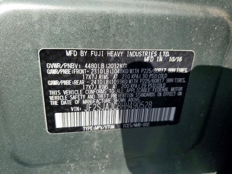 2017 SUBARU FORESTER 2.5I LIMITED 13