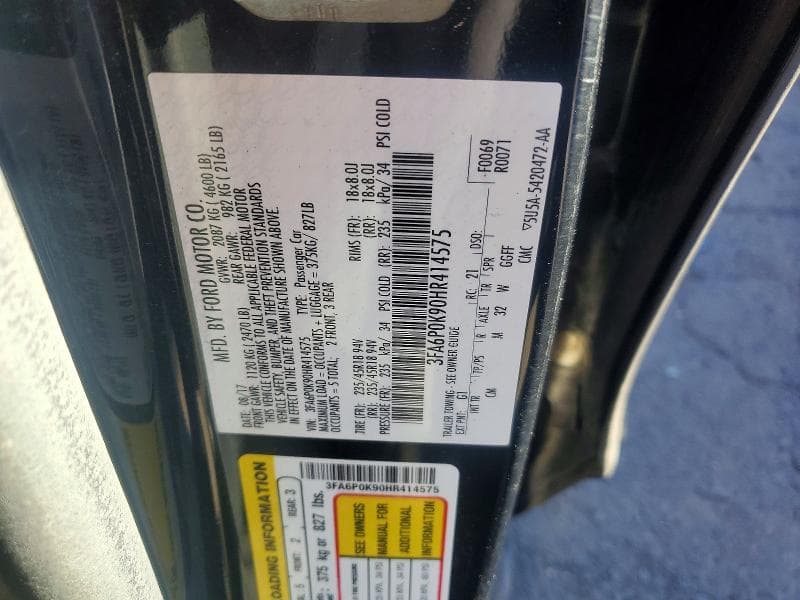 2017 FORD FUSION TITANIUM 12