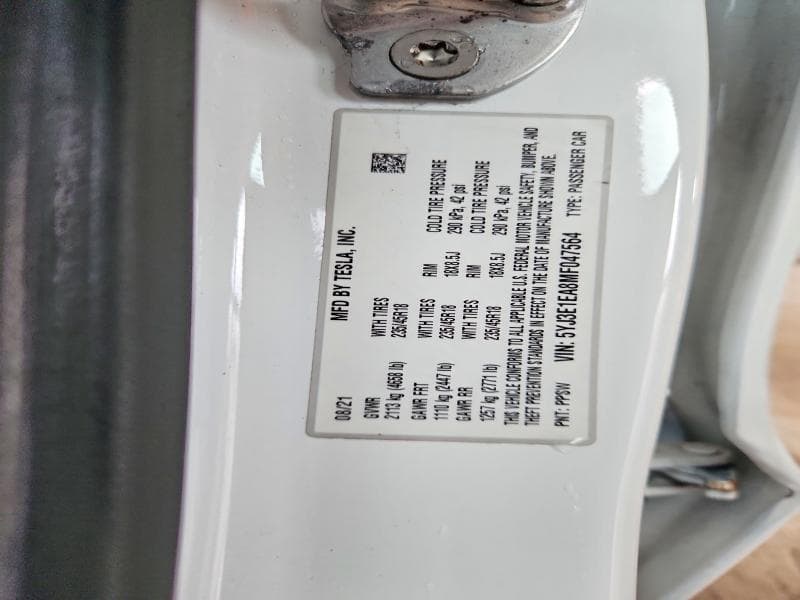 2021 TESLA MODEL 3 12