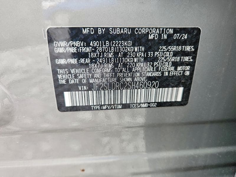 2025 SUBARU FORESTER LIMITED 12
