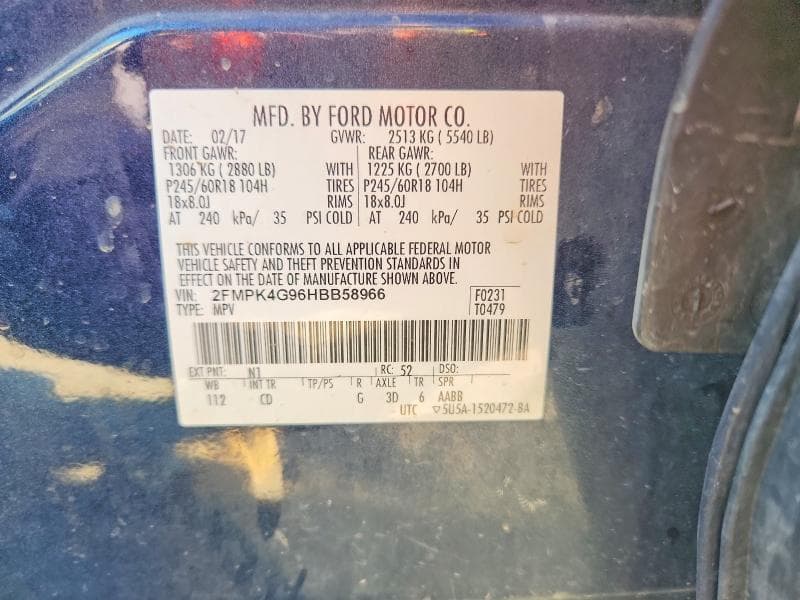 2017 FORD EDGE SE 13