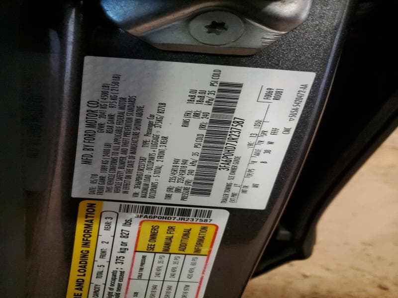 2018 FORD FUSION SE 12