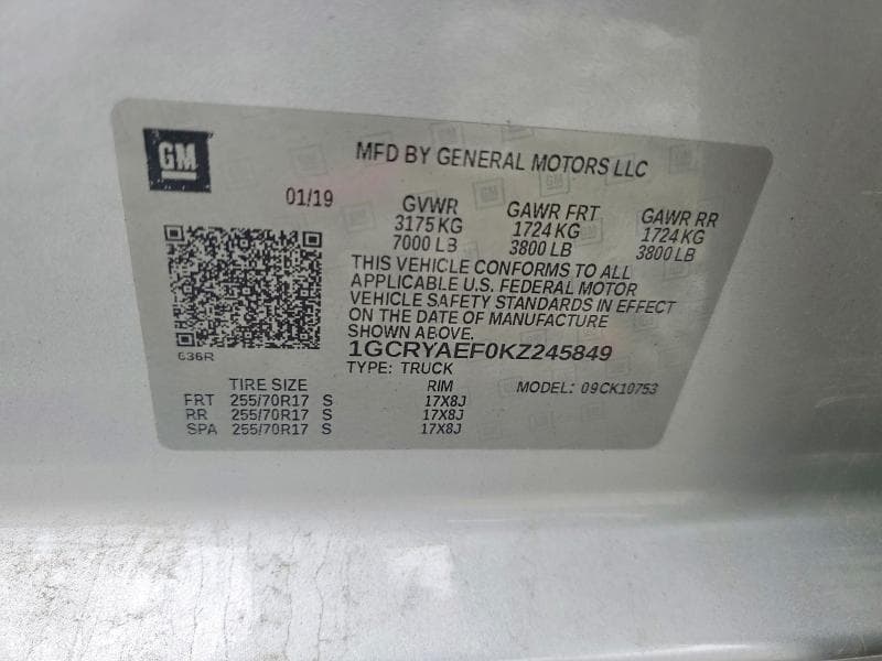 2019 CHEVROLET SILVERADO K1500 12