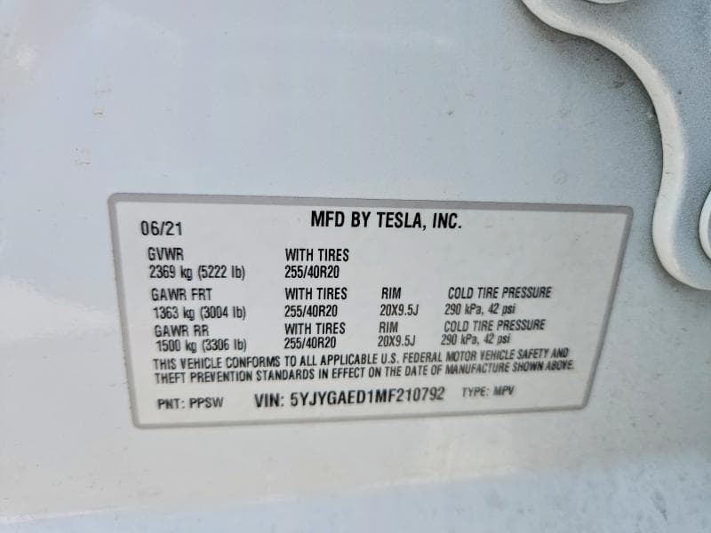2021 TESLA MODEL Y 12