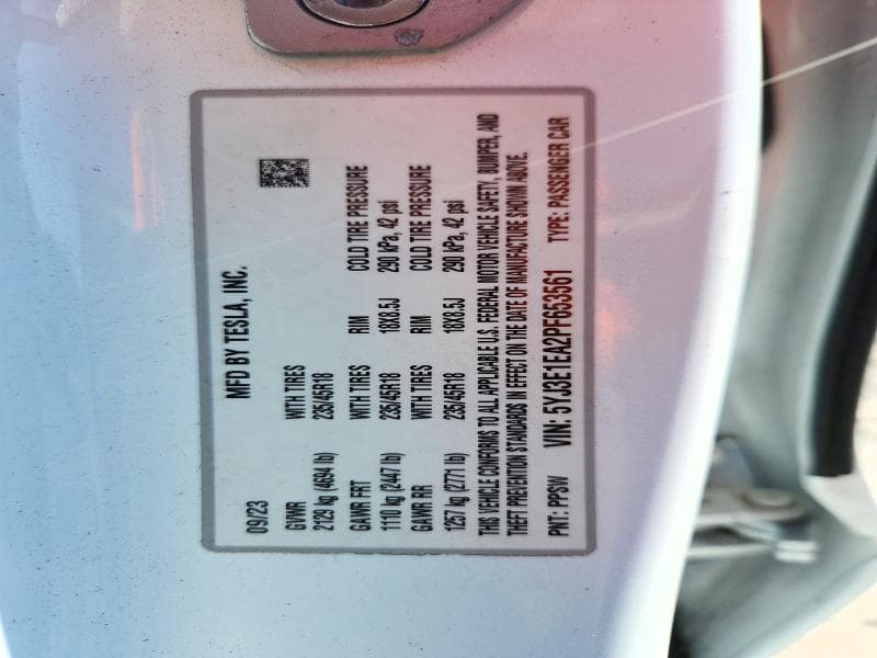 2023 TESLA MODEL 3 12