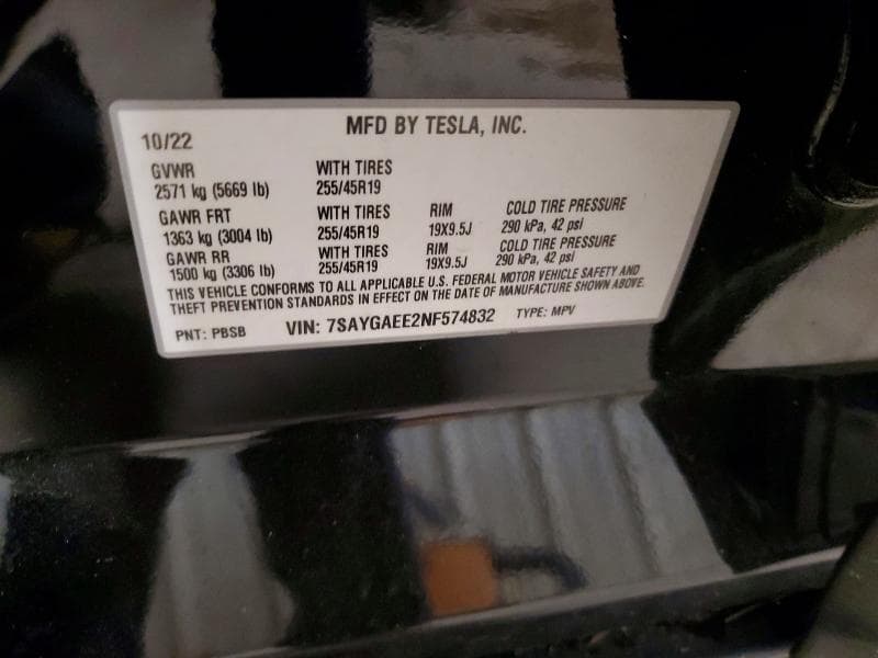 2022 TESLA MODEL Y 14