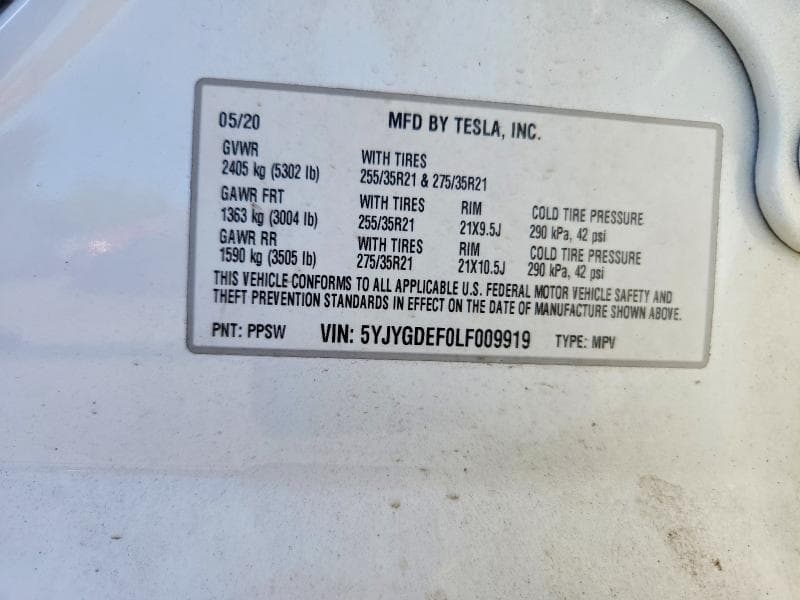 2020 TESLA MODEL Y 13